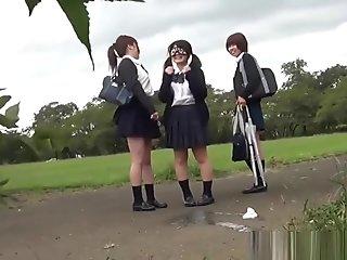 Spied Japanese Teens Pee