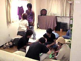 Japanese Group Sex Party In A Room